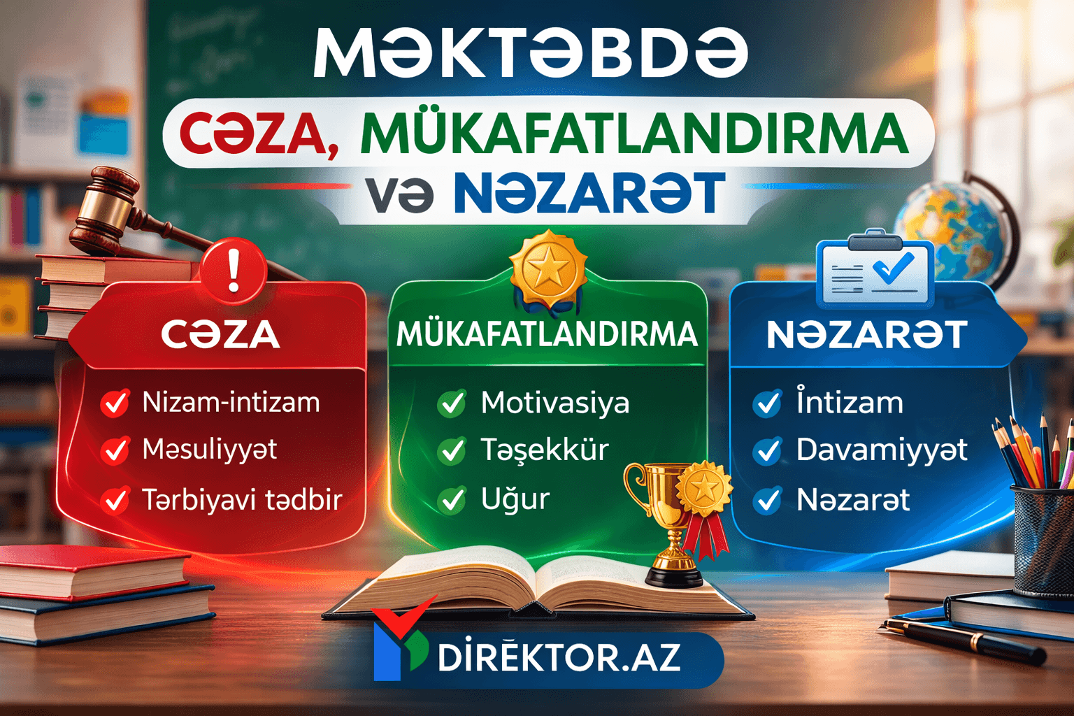 Məktəbdə cəza, mükafatlandırma və nəzarət
