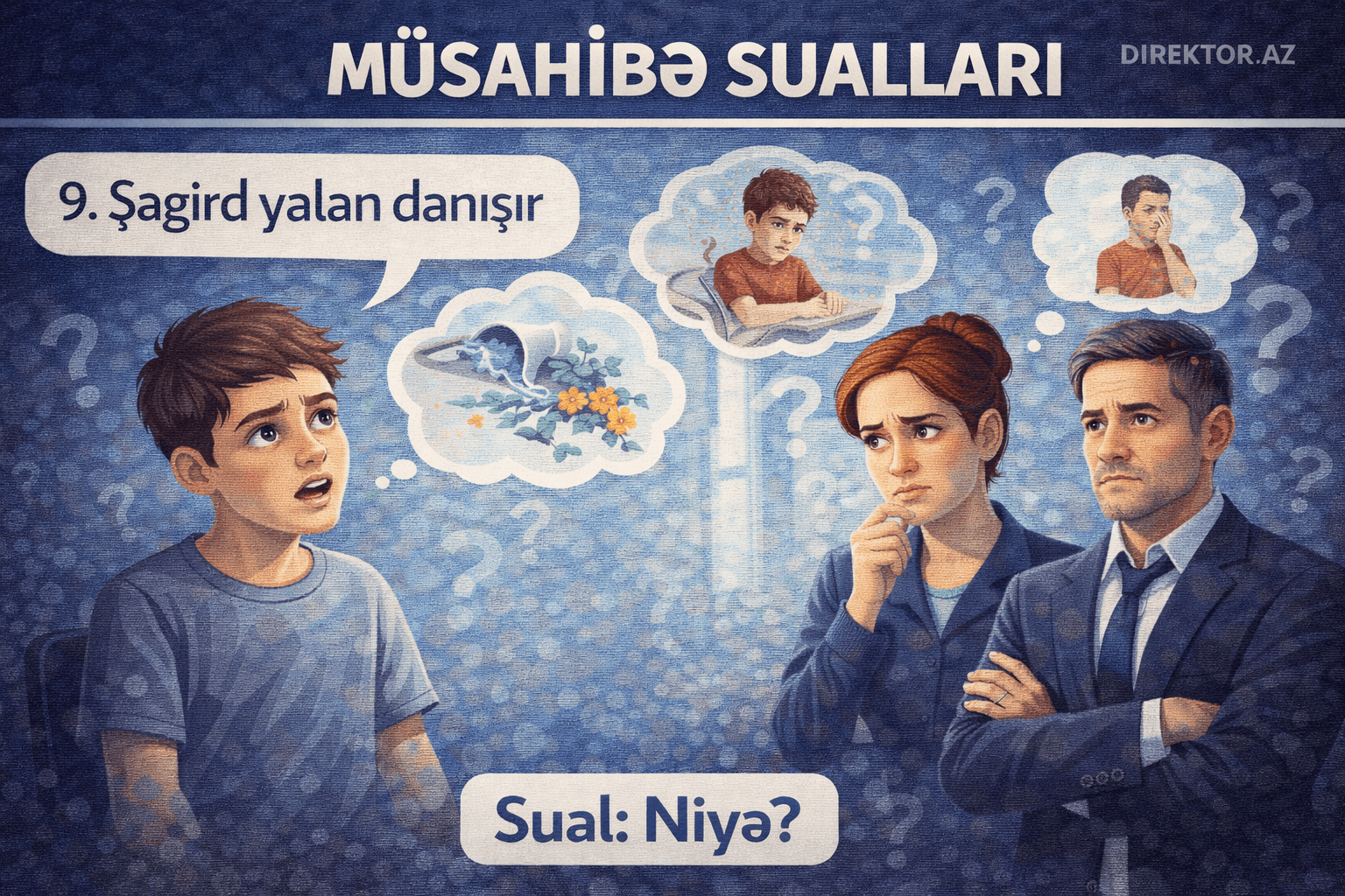 Müsahibə sualları: 9. Şagird yalan danışır Sual: Niyə?