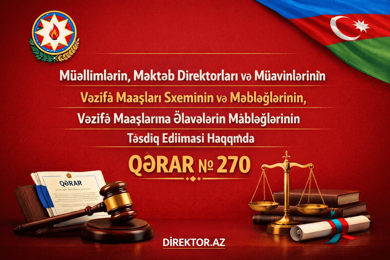 Direktorların, müavinlərin və müəllimlərin əmək haqqı Qərar № 270