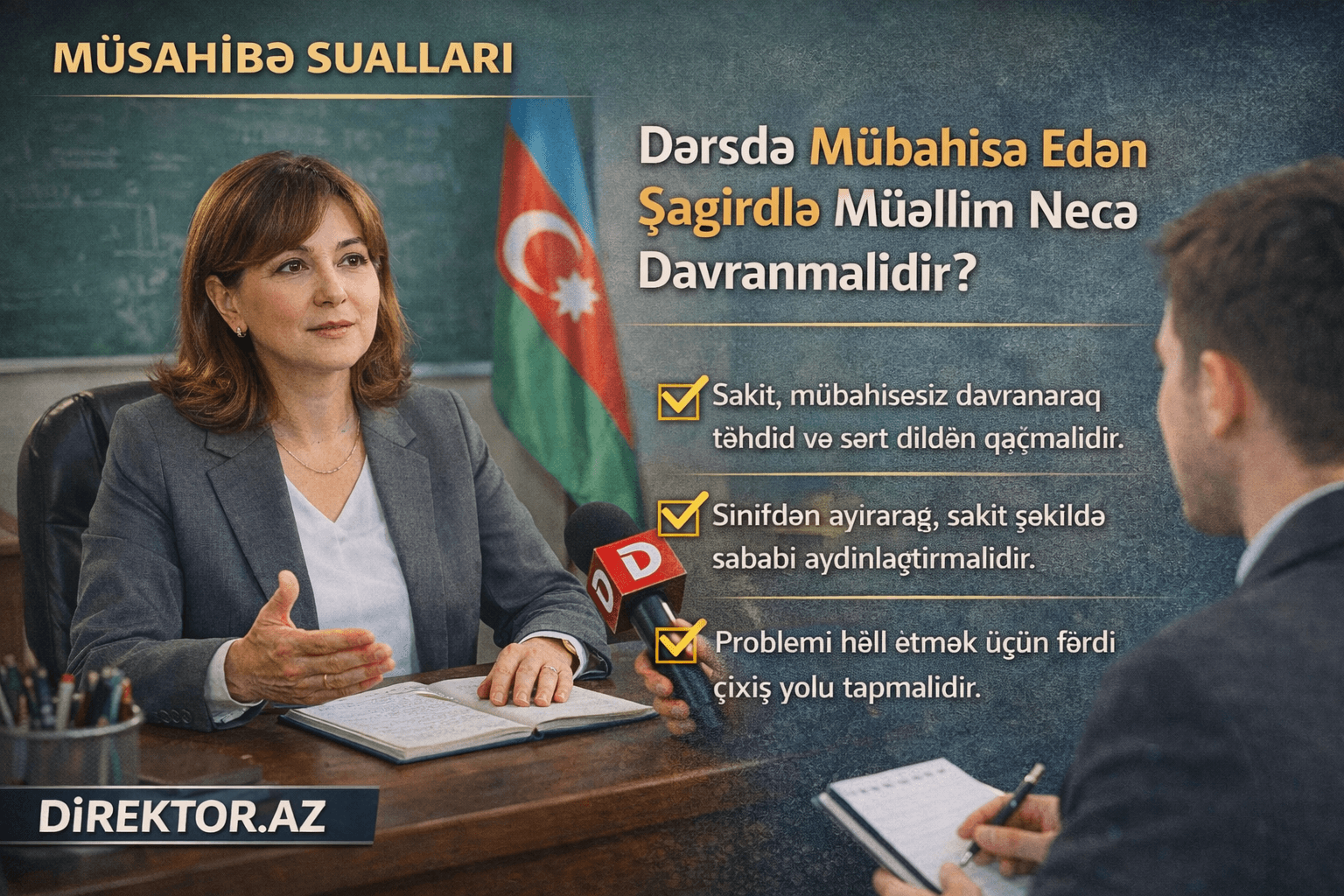 Müsahibə sualları: 14. Dərsdə mübahisə edən şagirdlə müəllim necə davranmalıdır ?