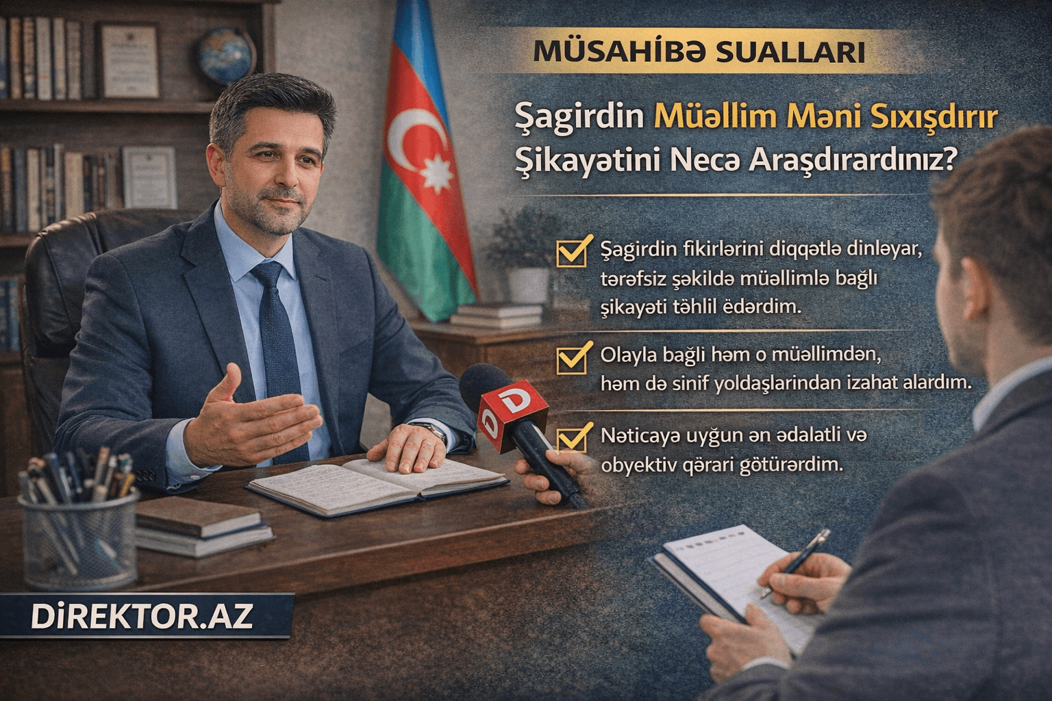 Müsahibə sualları: Şagirdin müəllim məni sıxışdırır şikayətini necə araşdırardınız ?