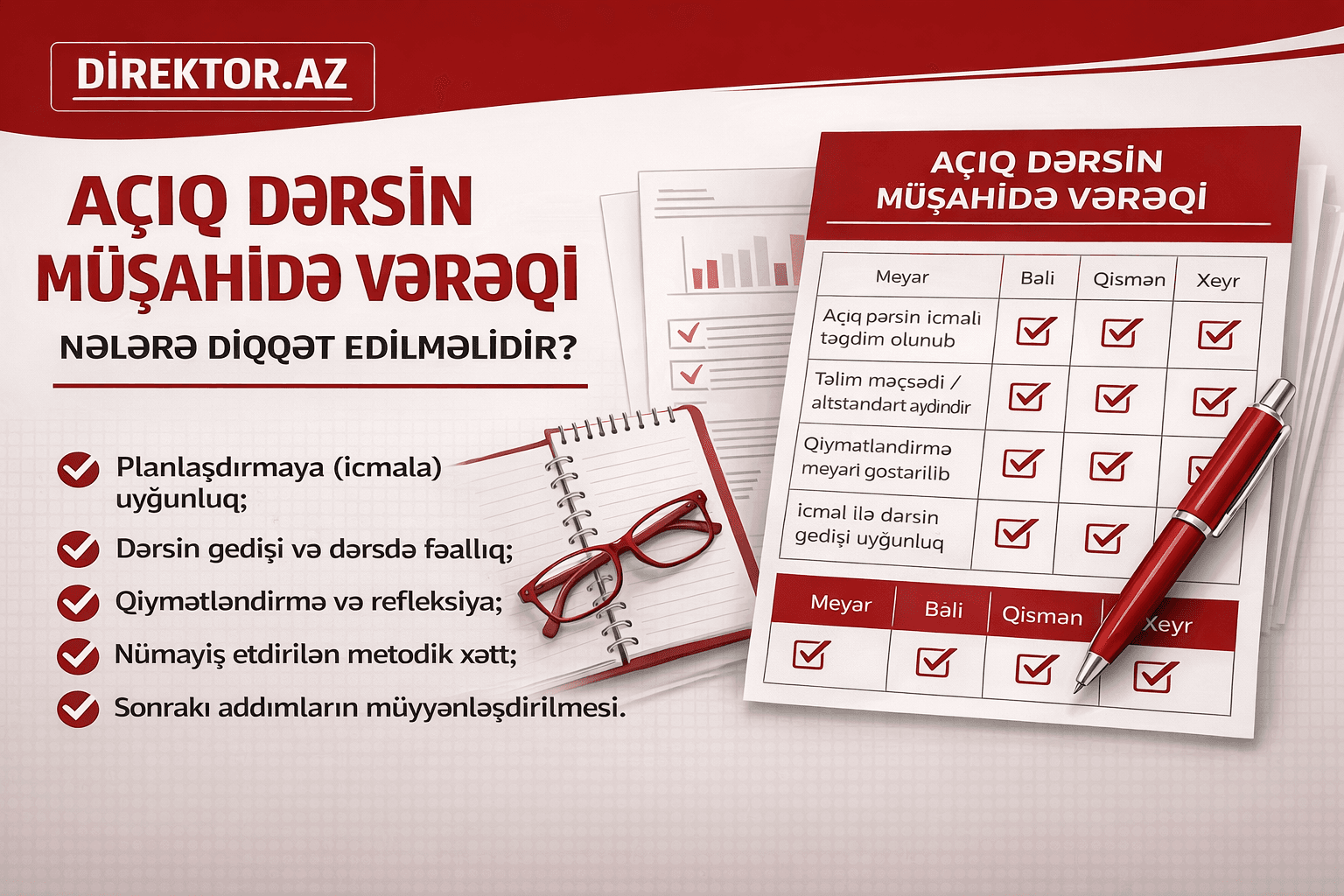 Açıq dərsin müşahidə vərəqi: nələrə diqqət edilməlidir? + forma