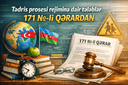 Tədris prosesi rejiminə dair tələblər 171 №-li Qərardan 