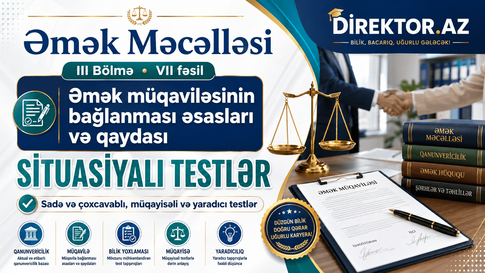 VII fəsil  Əmək müqaviləsinin bağlanması əsasları və qaydası Situasiyalı testlər