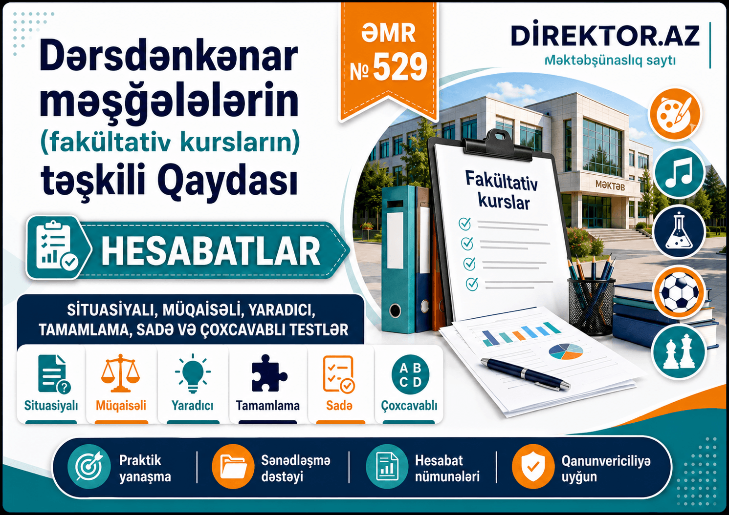 Məktəbdə dərsdənkənar məşğələlərin təşkili Qaydası +hesabatlar+ TESTLƏR