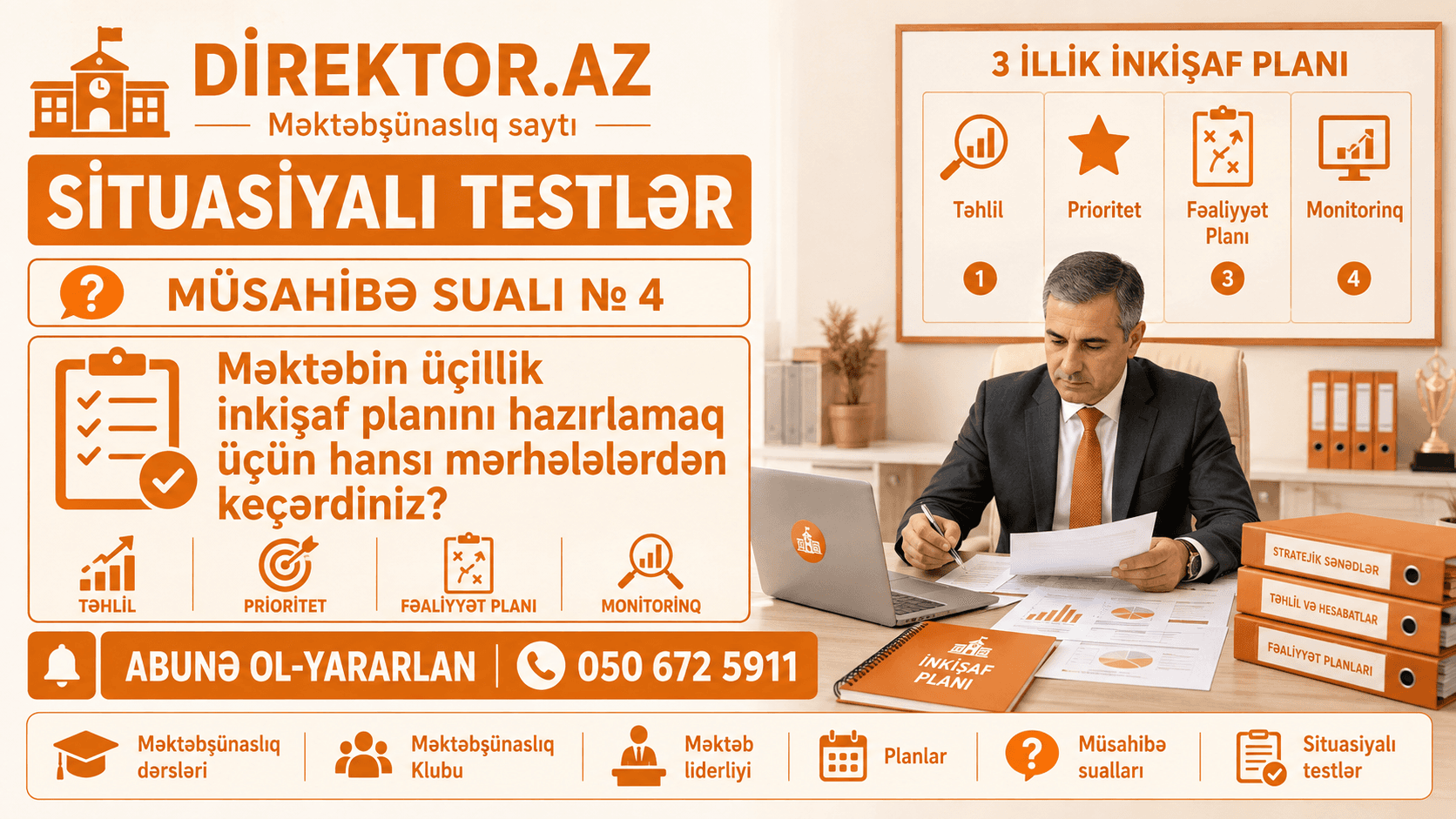 Sual № 4-Məktəbin üçillik inkişaf planını hazırlamaq üçün hansı mərhələlərdən keçərdiniz?