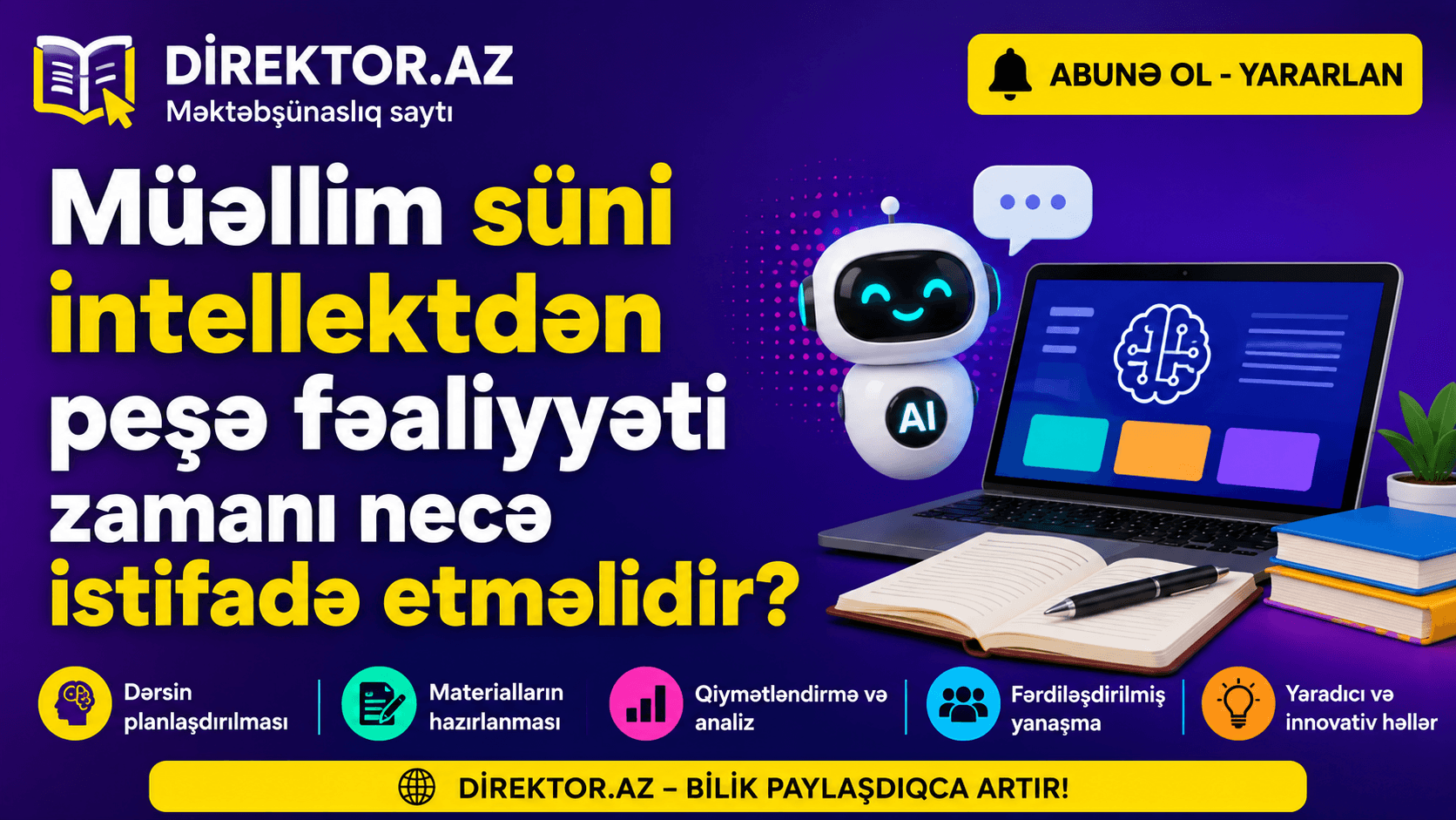 Müəllim süni intellektdən peşə fəaliyyəti zamanı necə istifadə etməlidir? Situasiyalı testlər 