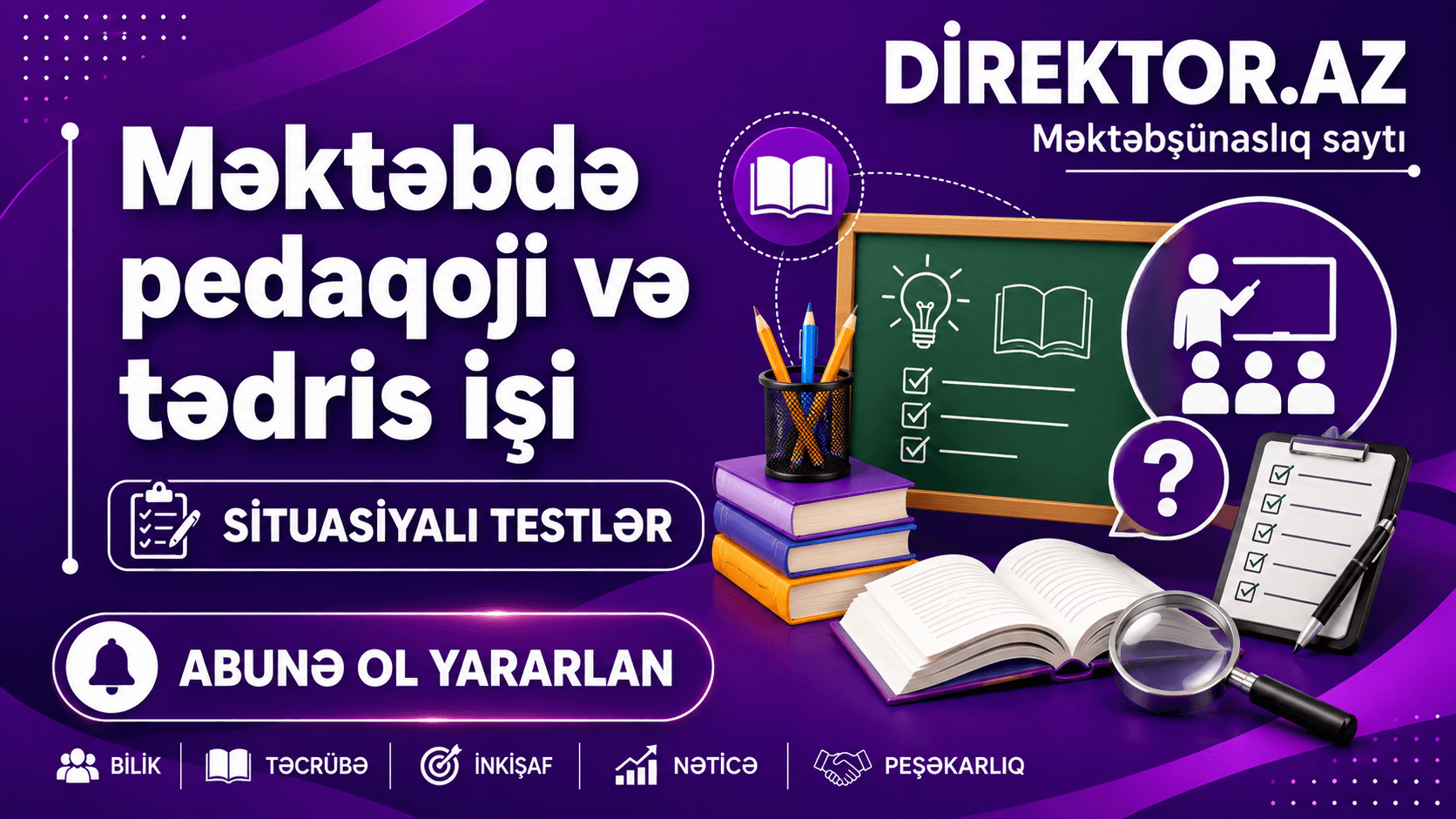 Məktəbdə pedaqoji və tədris işi. Situasiyalı testlər. 