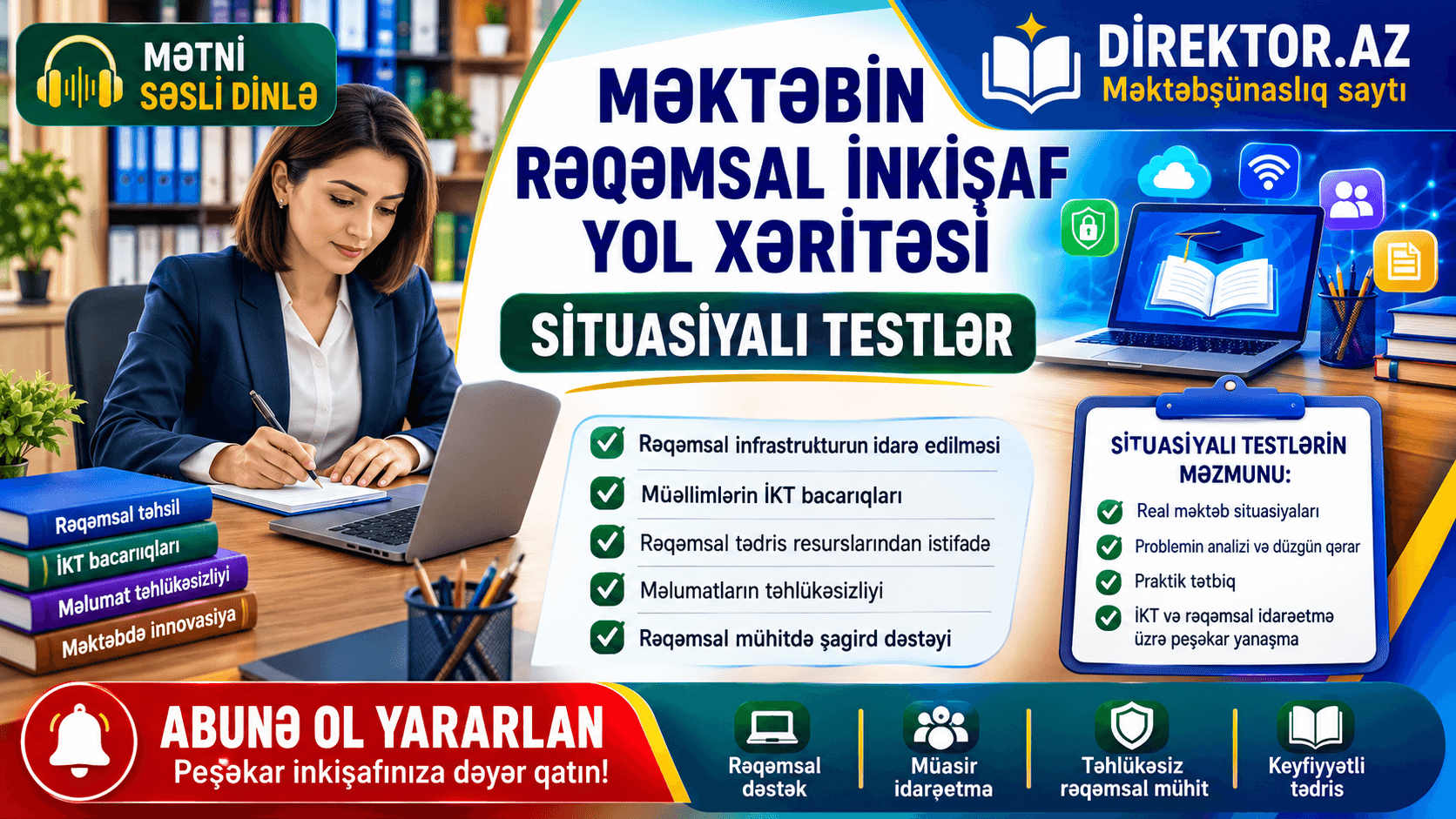 Məktəbin rəqəmsal inkişaf yol xəritəsi Situasiyalı testlər 