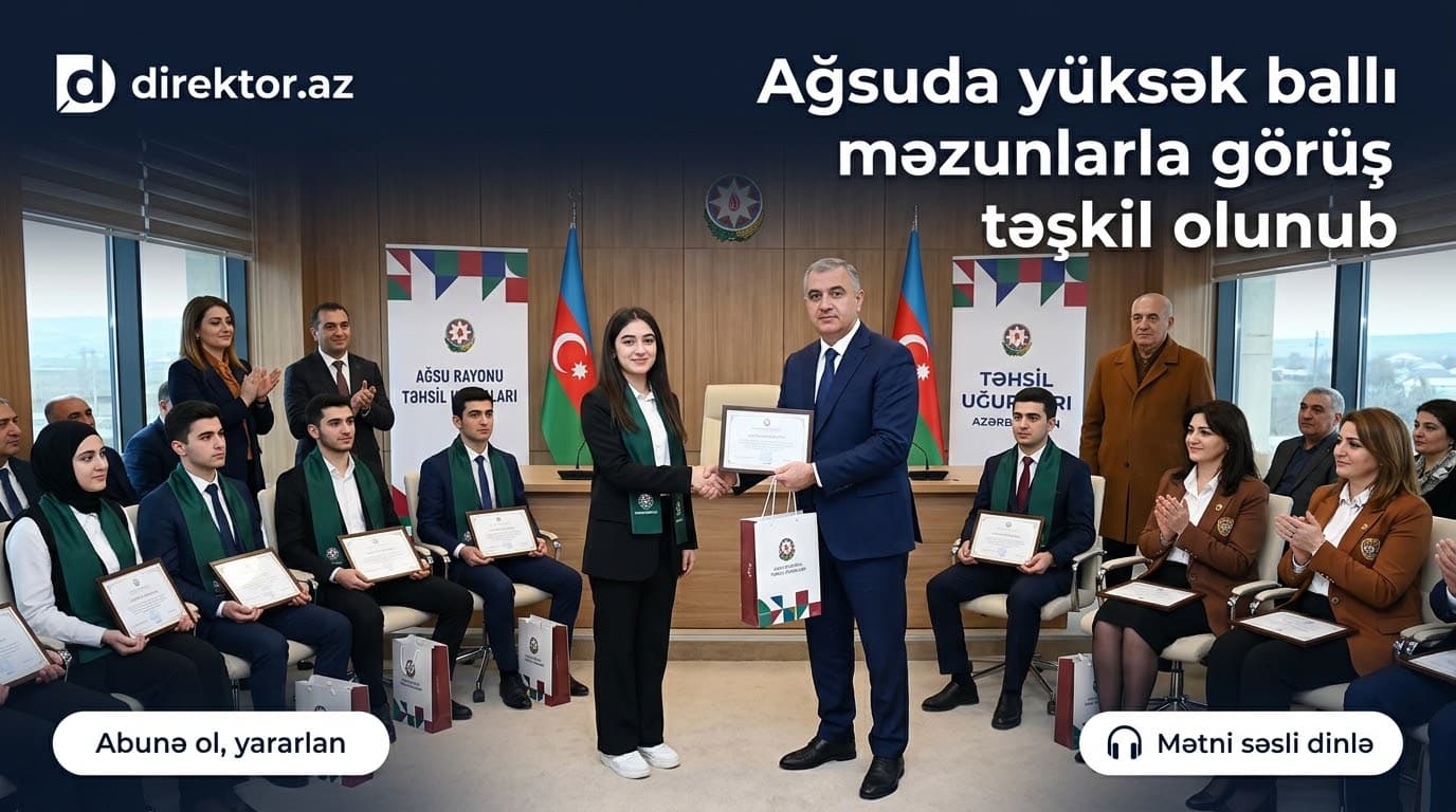 Ağsuda yüksək bal toplayan məzunlar mükafatlandırılıb