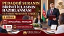 Pedaqoji Şuranın I iclasının hazırlanması və tədris prosesinin təşkili - I hissə