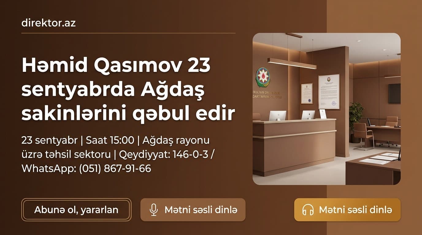 Mərkəzi Aran RTİ müdiri vətəndaşları qəbul edəcək