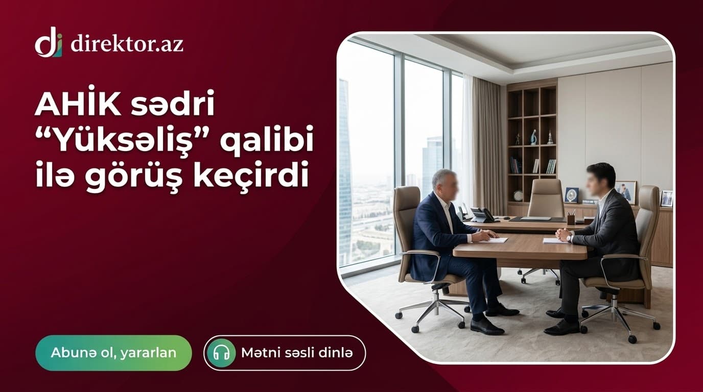 Həmkarlar İttifaqları Konfederasiyasının sədri  “Yüksəliş” müsabiqəsinin qalibi ilə görüşüb