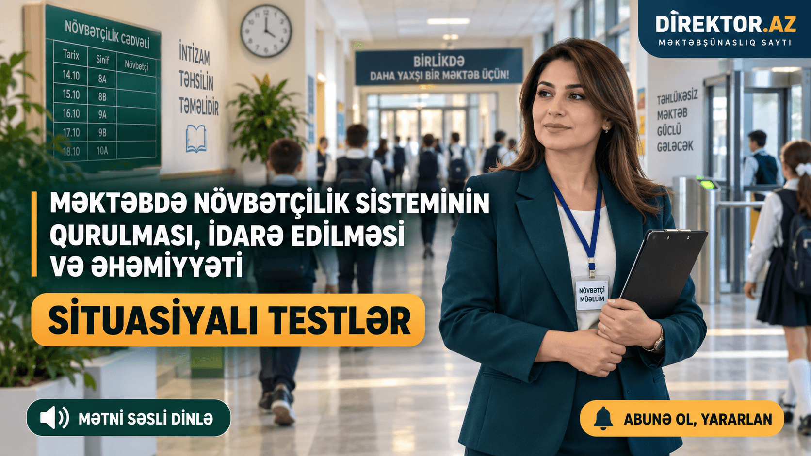 Məktəbdə növbətçilik sisteminin qurulması, idarə edilməsi və əhəmiyyəti