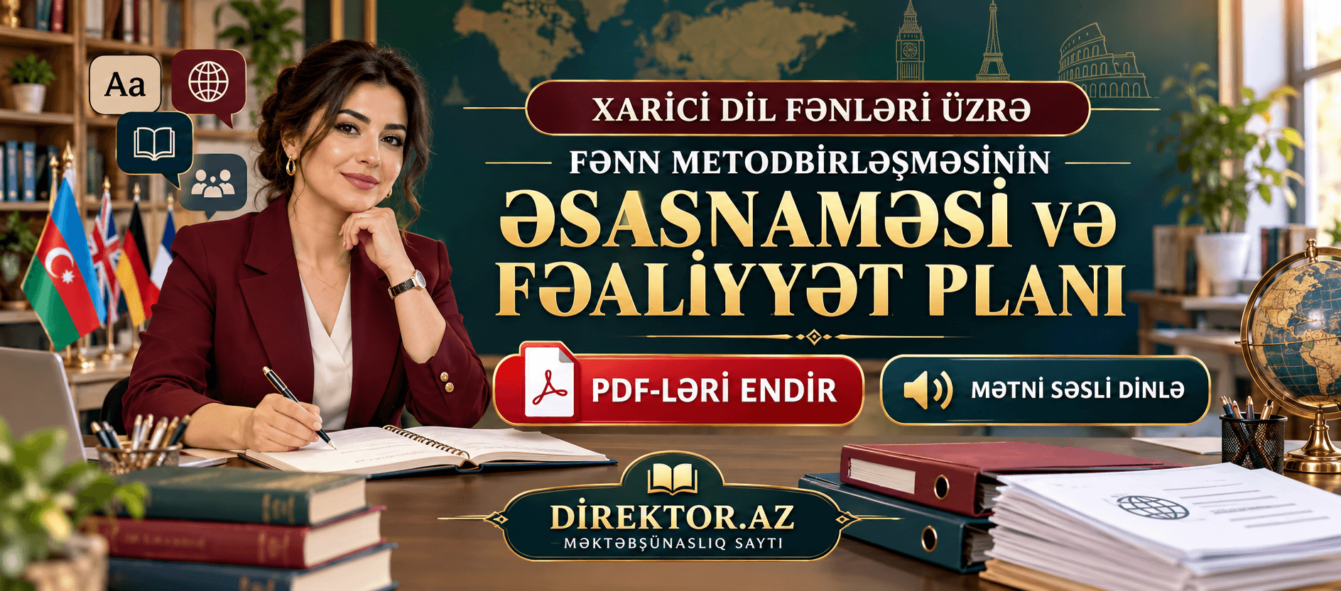 Xaricil dil fənləri üzrə Fənn Metodbirləşməsinin Əsasnaməsi, Faəliyyət Planı PDF-lər 