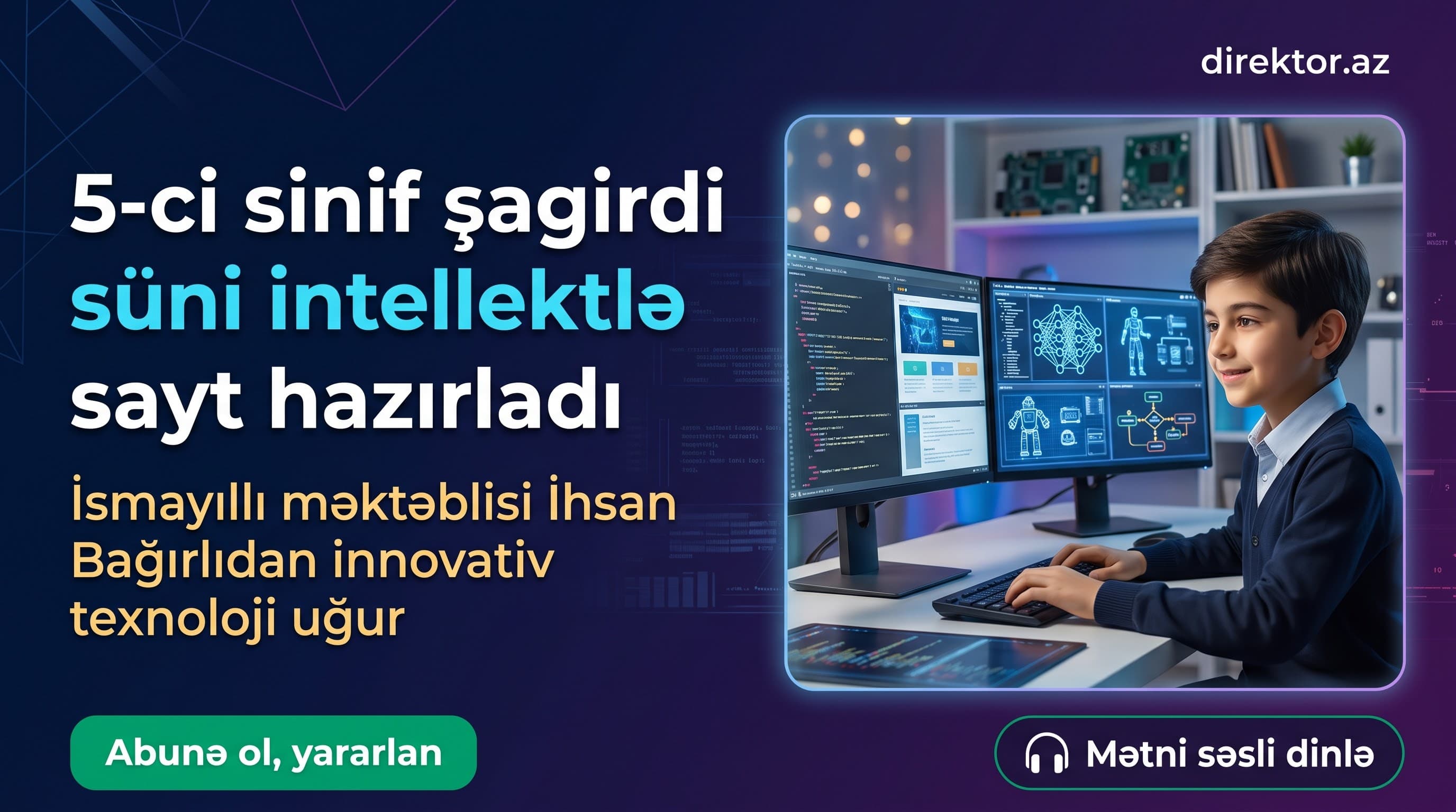 5-ci sinif şagirdi sayt yaradıb