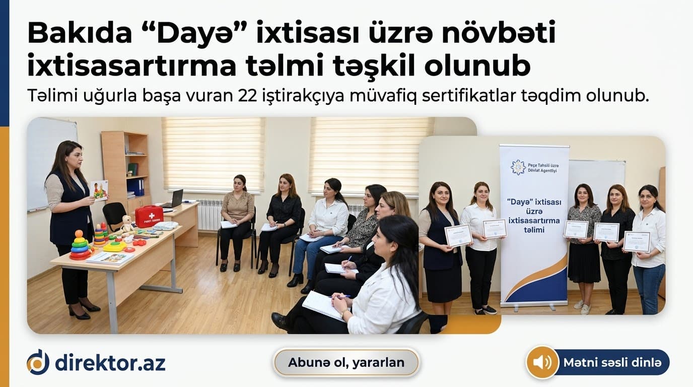 22 nəfərə sertifikat verilib - Peşə Təhsili üzrə Dövlət Agentliyi