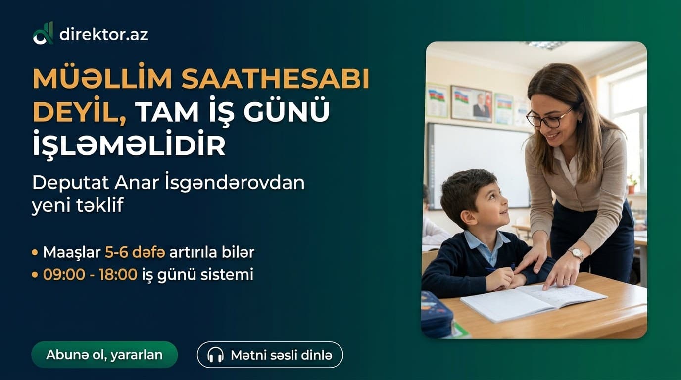 Müəllim maaşı dərs saatına görə hesablanmamalıdır - komitə sədri