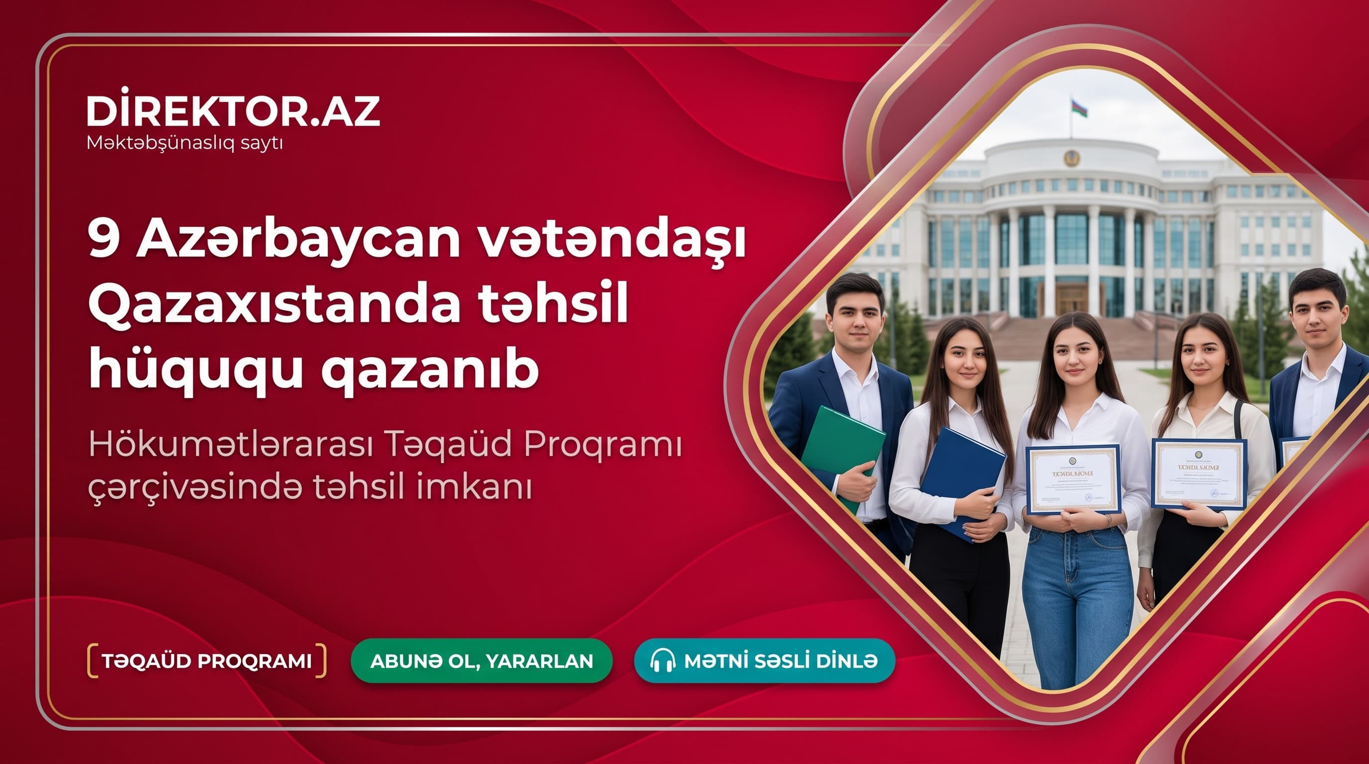 9 nəfər Azərbaycan vətəndaşı Qazaxıstanda təhsil alacaq