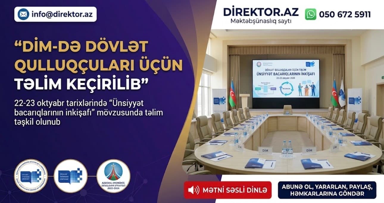 DİM “Ünsiyyət bacarıqlarının inkişafı” mövzusunda təlim keçirib