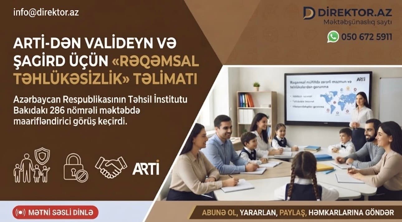 Təhsil İnstitutu şagird, müəllim və valideynlər üçün görüşlər keçirib