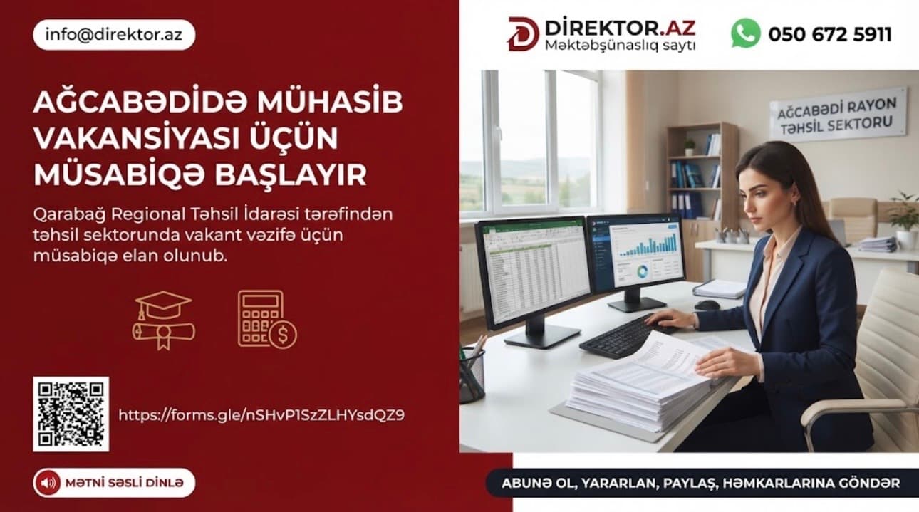 Qarabağ Regional Təhsil İdarəsi vakansiya elan edir