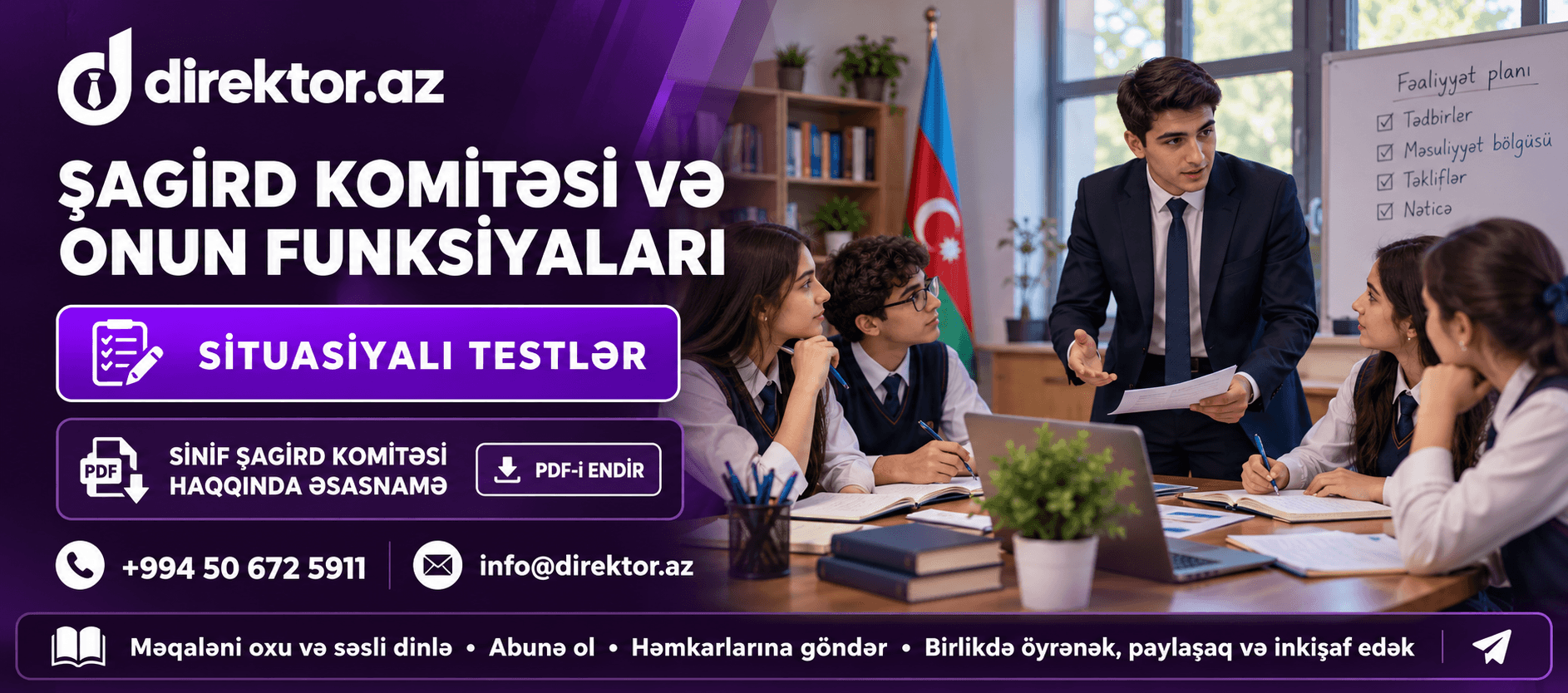 Məktəbdə şagird komitəsi və onun funksiyaları. Situasiyalı testlər 