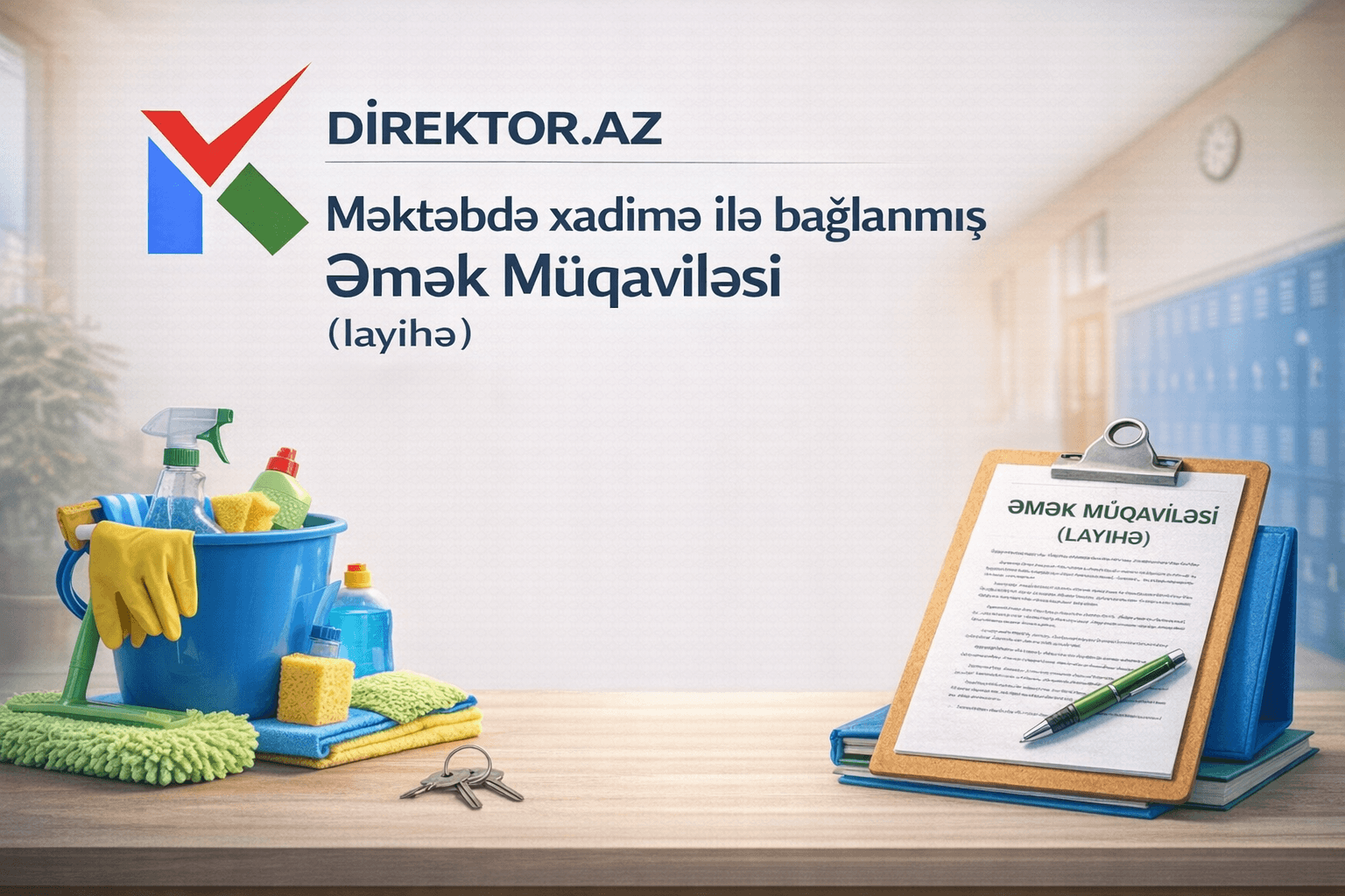 Məktəbdə xadimə ilə bağlanmış Əmək Müqaviləsi (layihə)