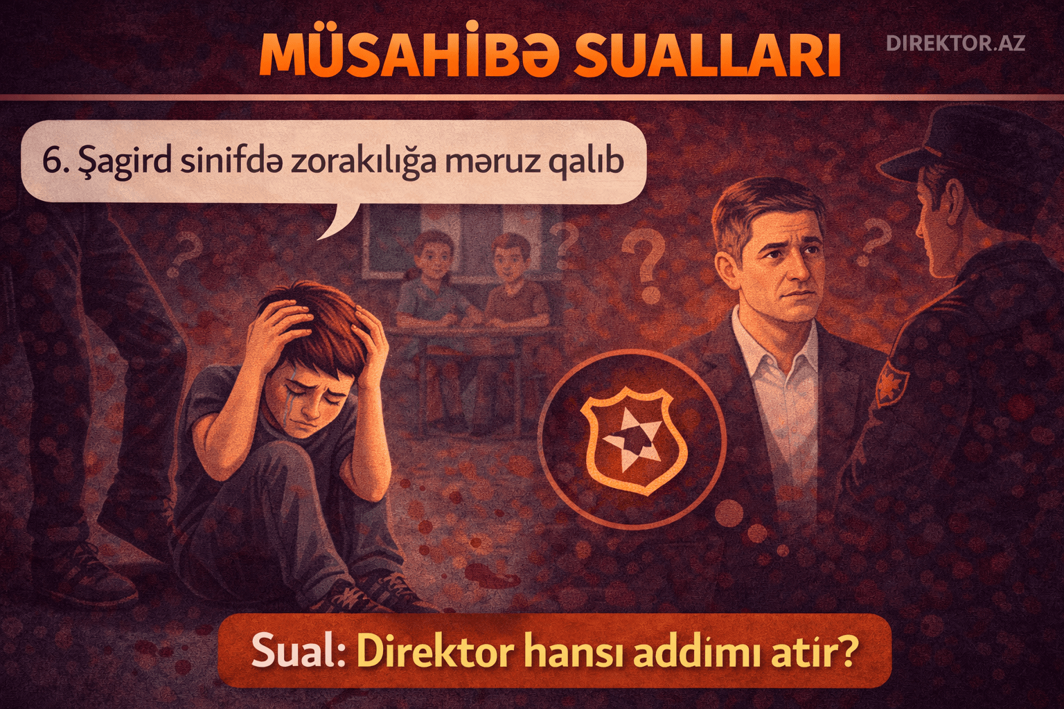 Müsahibə sualları: 6. Şagird sinifdə zorakılığa məruz qalıb