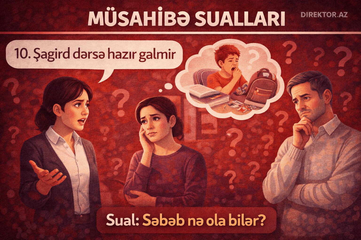 Müsahibə sualları: 10. Şagird dərsə hazır gəlmir - Səbəb nə ola bilər?