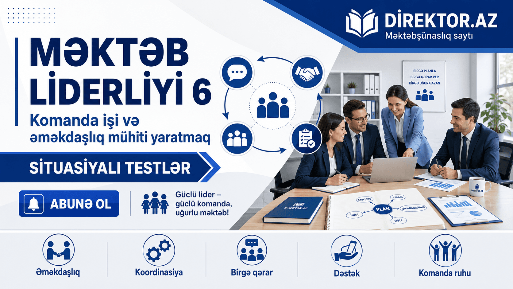 Məktəb Liderliyi -6. Komanda işi və əməkdaşlıq mühiti yaratmaq Situasiyalı Testlər
