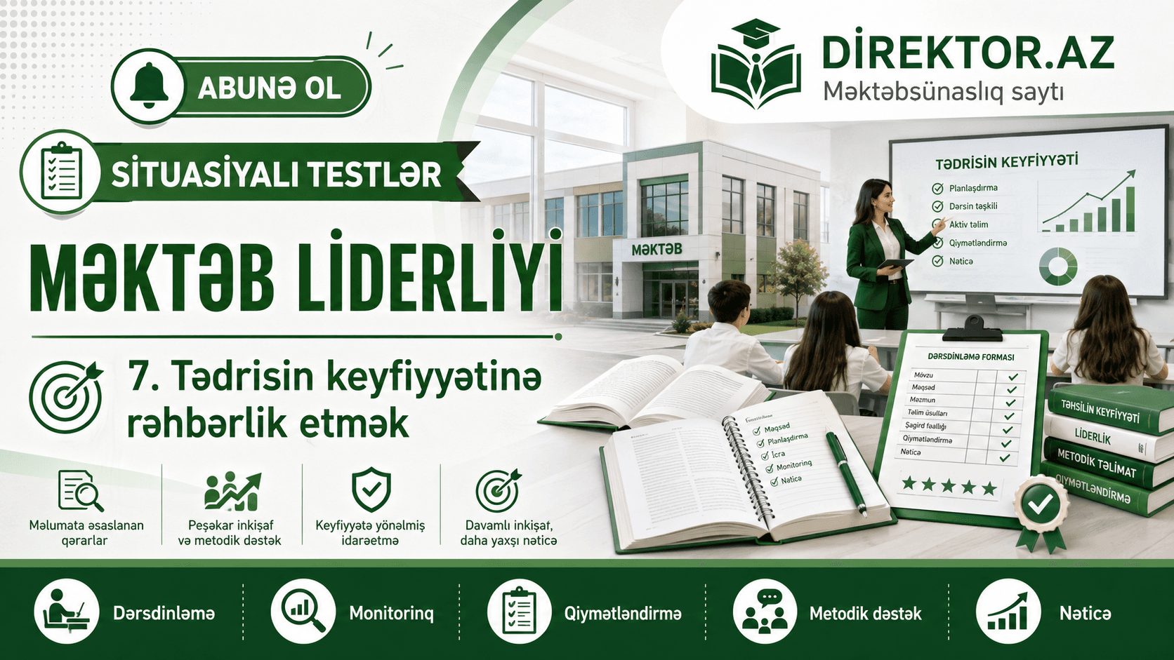 Məktəb Liderliyi -7. Tədrisin keyfiyyətinə rəhbərlik etmək Situasiyalı testlər