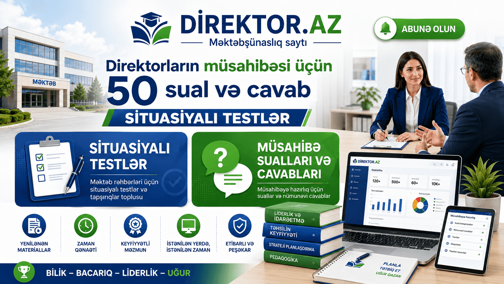 Direktorların müsahibəsi üçün 50 Sual və Cavab Situasiyalı testlər