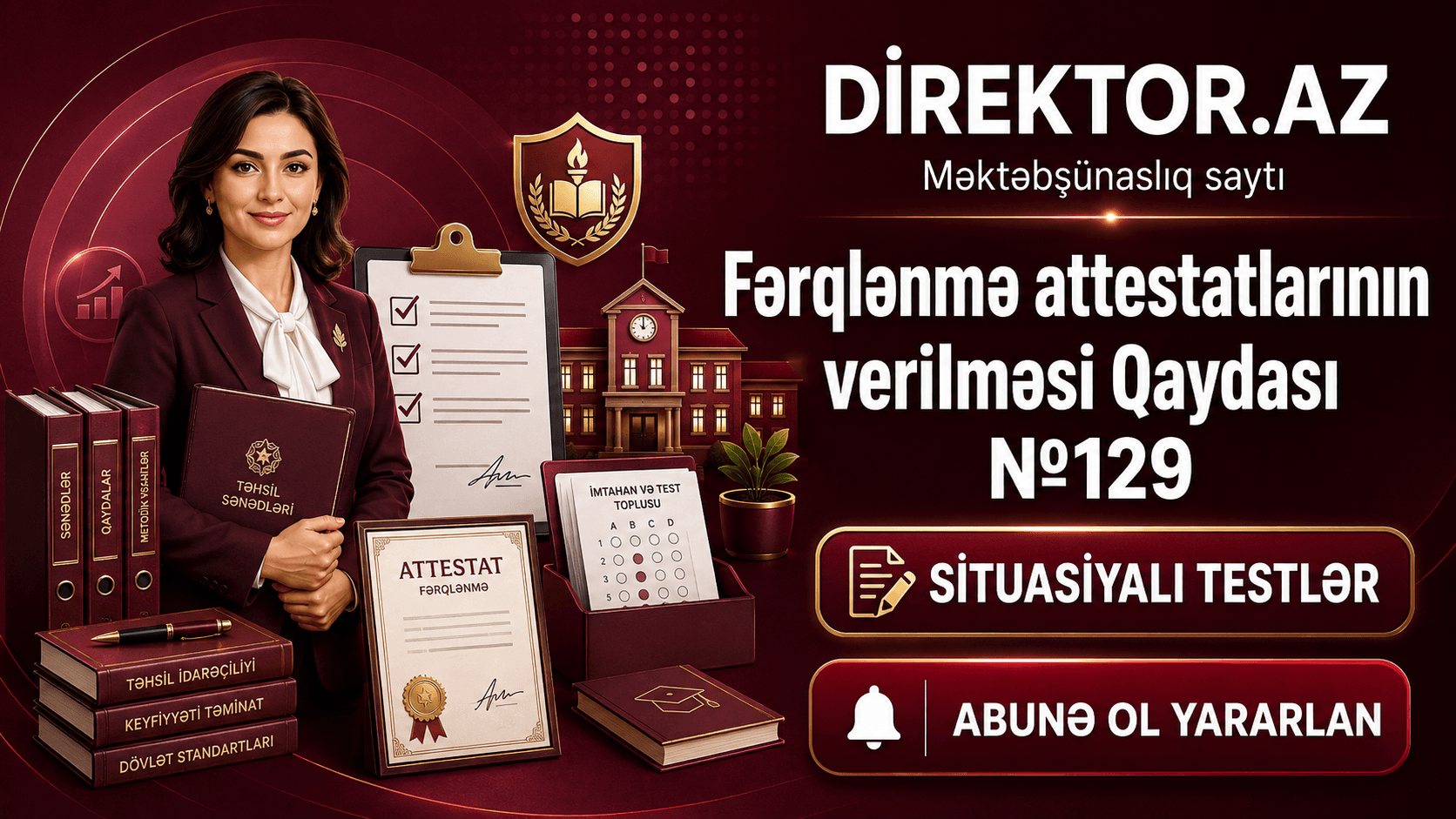 Fərqlənmə attestatlarının verilməsi Qaydası №129 Situasiyalı testlər