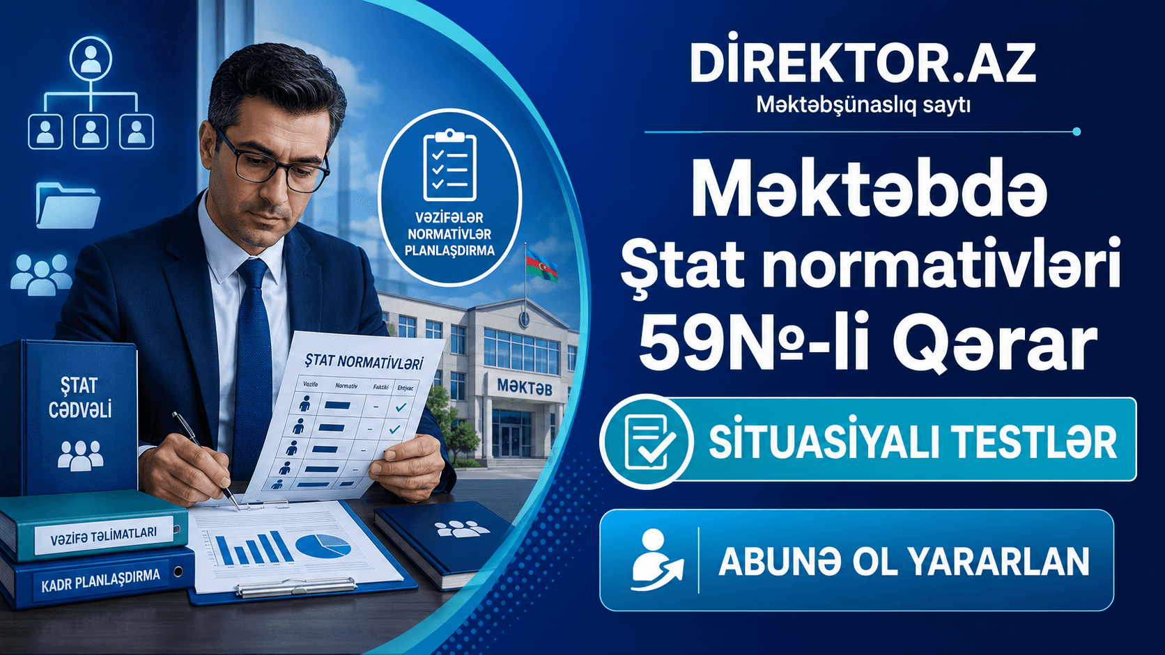 Məktəbdə Ştat normativləri 59№-li Qərar. Situasiyalı testlər