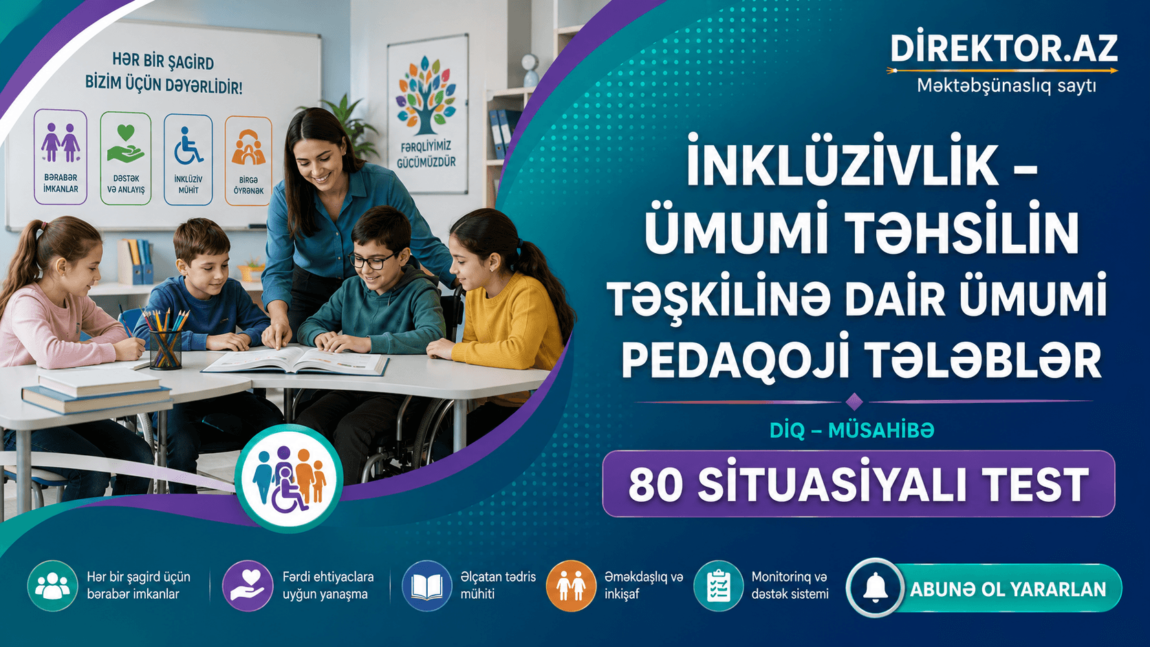 İnklüzivlik - Ümumi təhsilin təşkilinə dair ümumi pedaqoji tələblər + 80 Situasiya