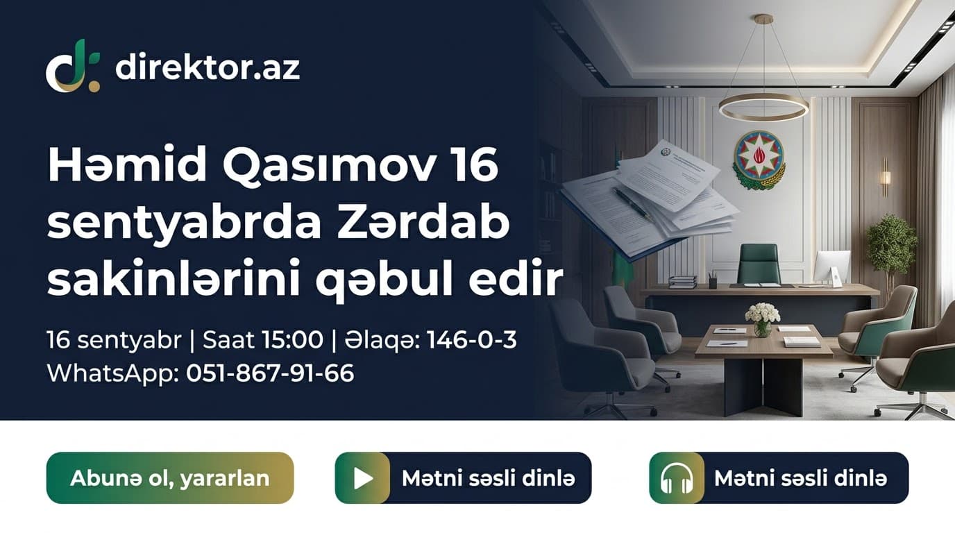 Mərkəzi Aran RTİ müdiri vətəndaş qəbulunu sabah həyata keçirəcək