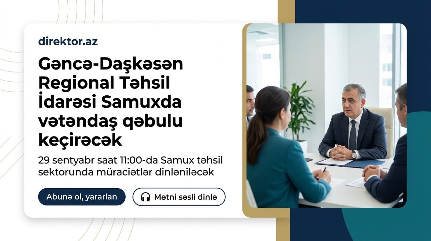 Gəncə-Daşkəsən RTİ-nin müdir müavini vətəndaşları qəbul edəcək