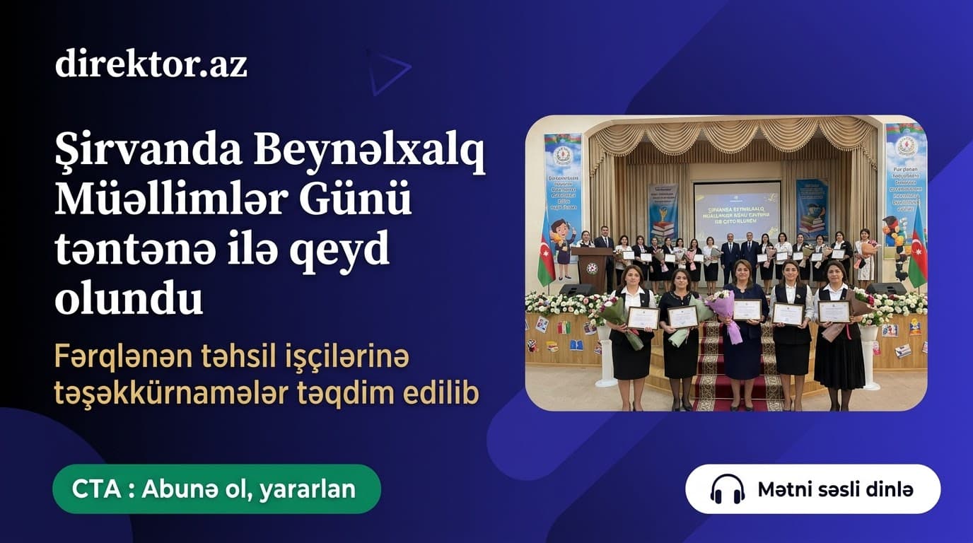 Şirvan-Salyan RTİ-i müəllimlərə təşəkkürnamə təqdim edib