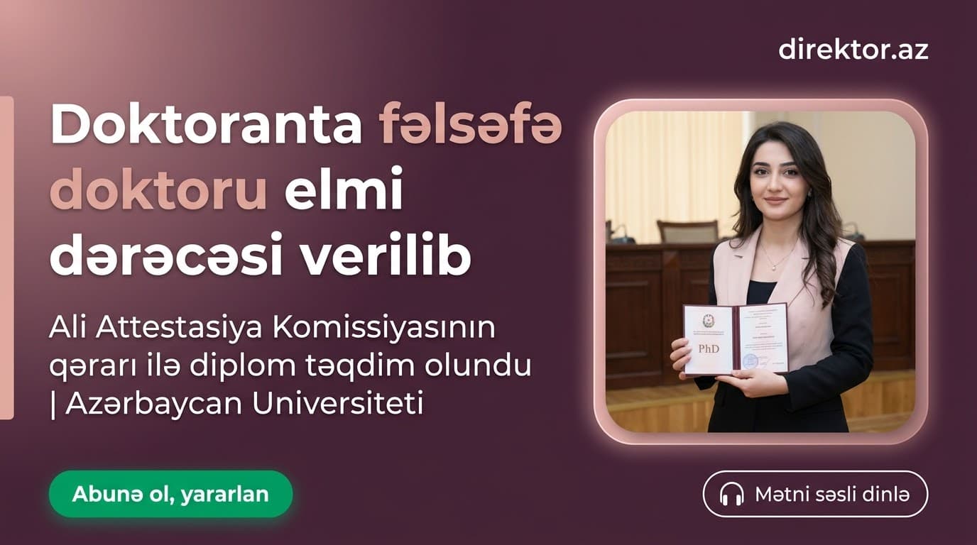 Azərbaycan Universitetinin əməkdaşına fəlsəfə doktoru elmi dərəcəsi verilib