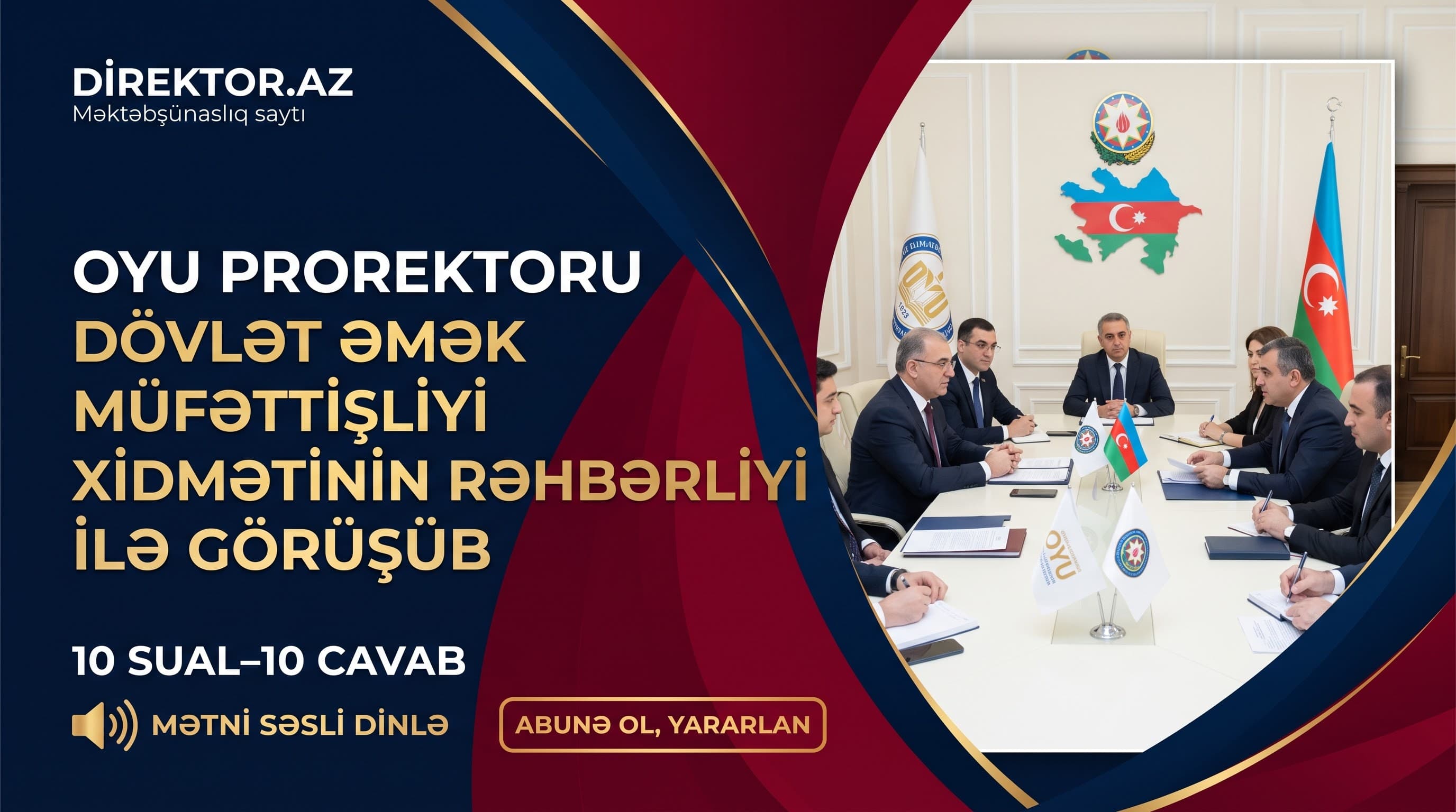 OYU-nun prorektoru Dövlət Əmək Müfəttişliyi Xidmətinin rəhbərliyi ilə görüşüb