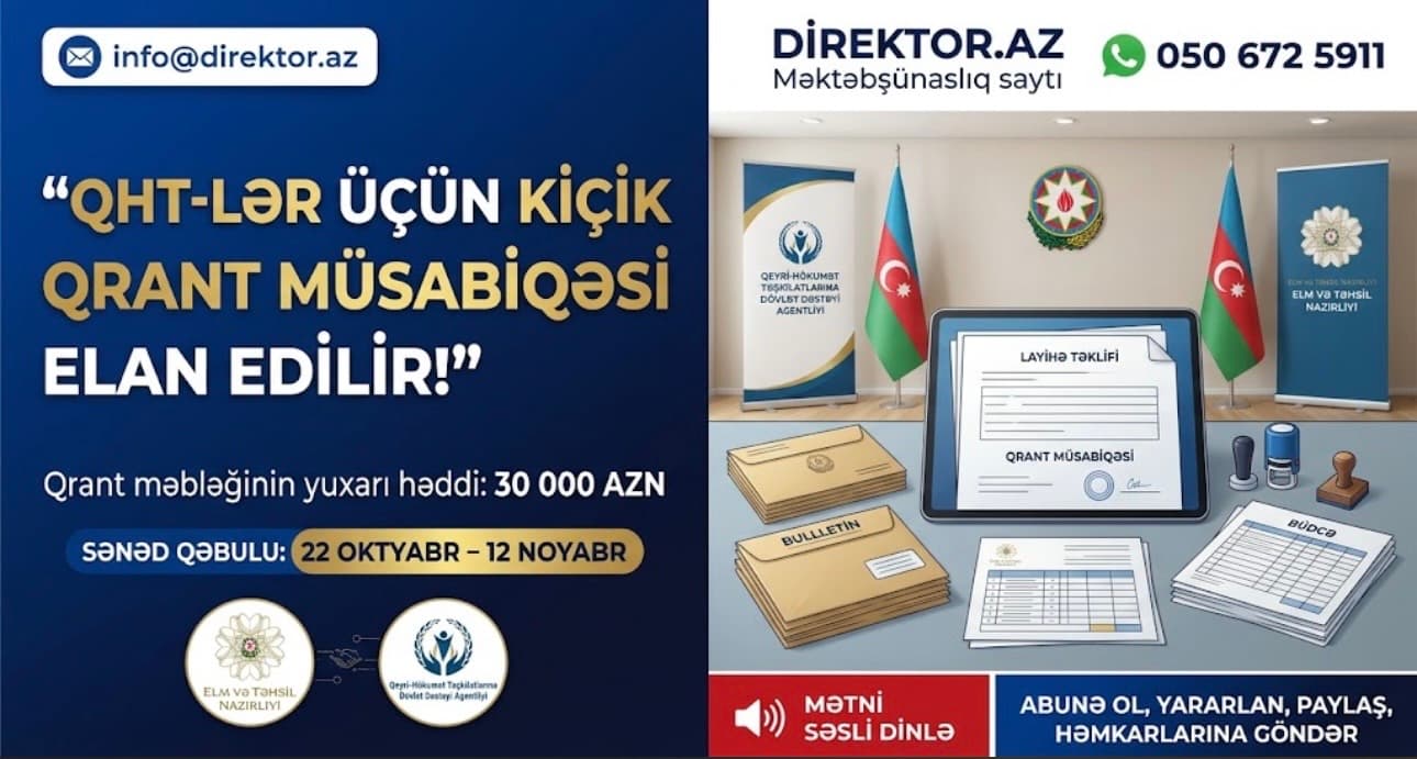 Elm və Təhsil Nazirliyi QHT-lər üçün qrant müsabiqəsi elan edir