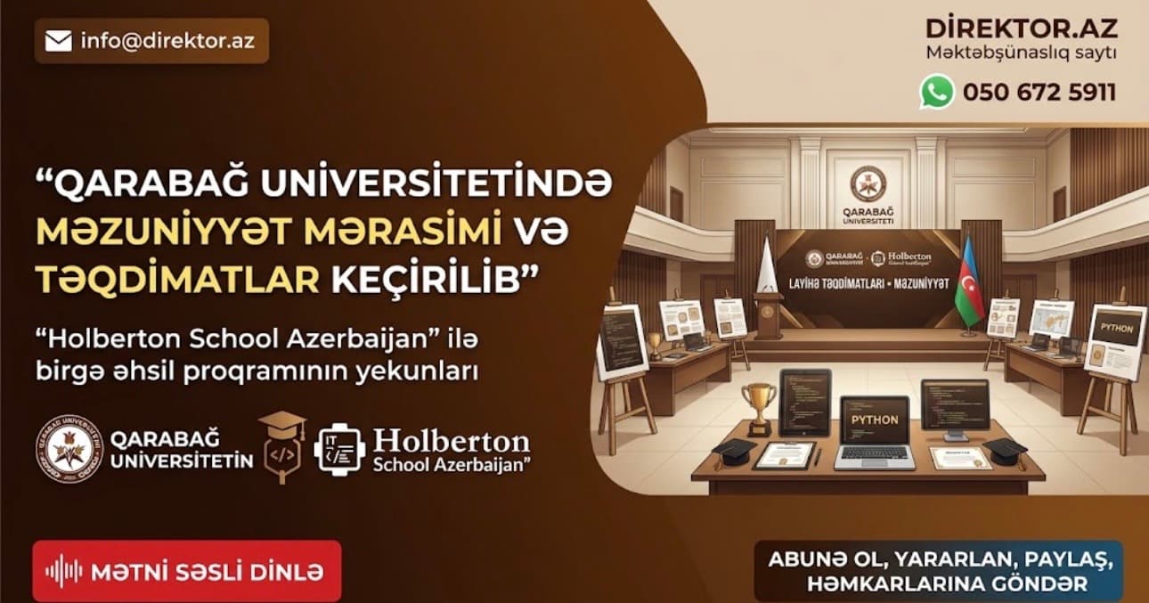 Qarabağ Universitetinin 50 tələbəsi “Holberton School Azerbaijan” ilə birgə tədris proqramını yekunlaşdırıb