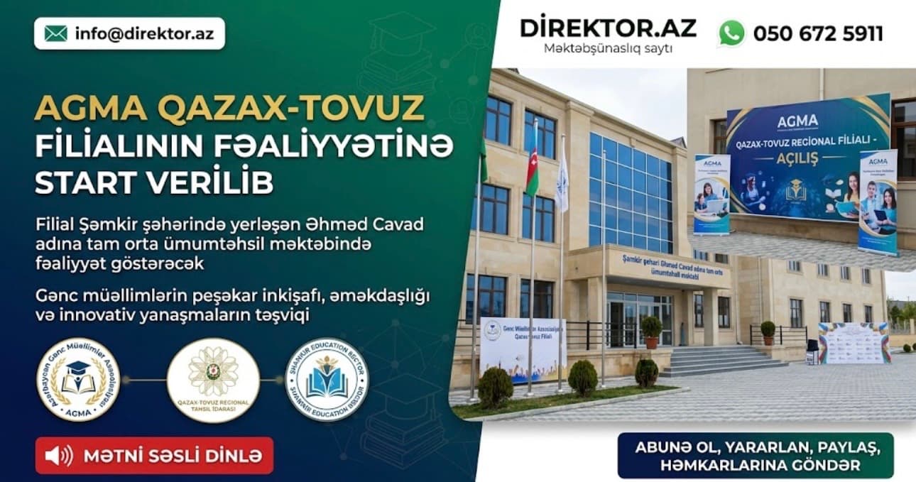 Azərbaycan Gənc Müəllimlər Assosiasiyasının Qazax-Tovuz regional filialı fəaliyyətə başlayıb