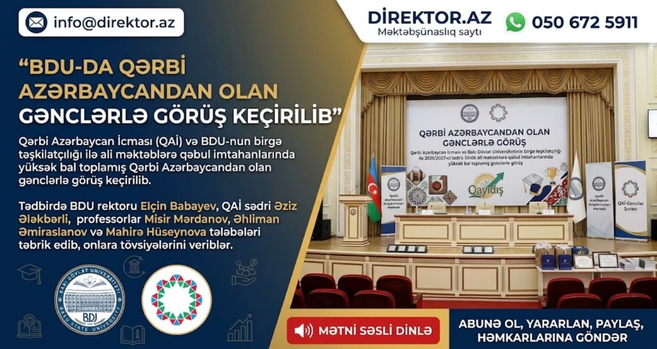 BDU-da Qərbi Azərbaycandan olan gənclərlə görüş