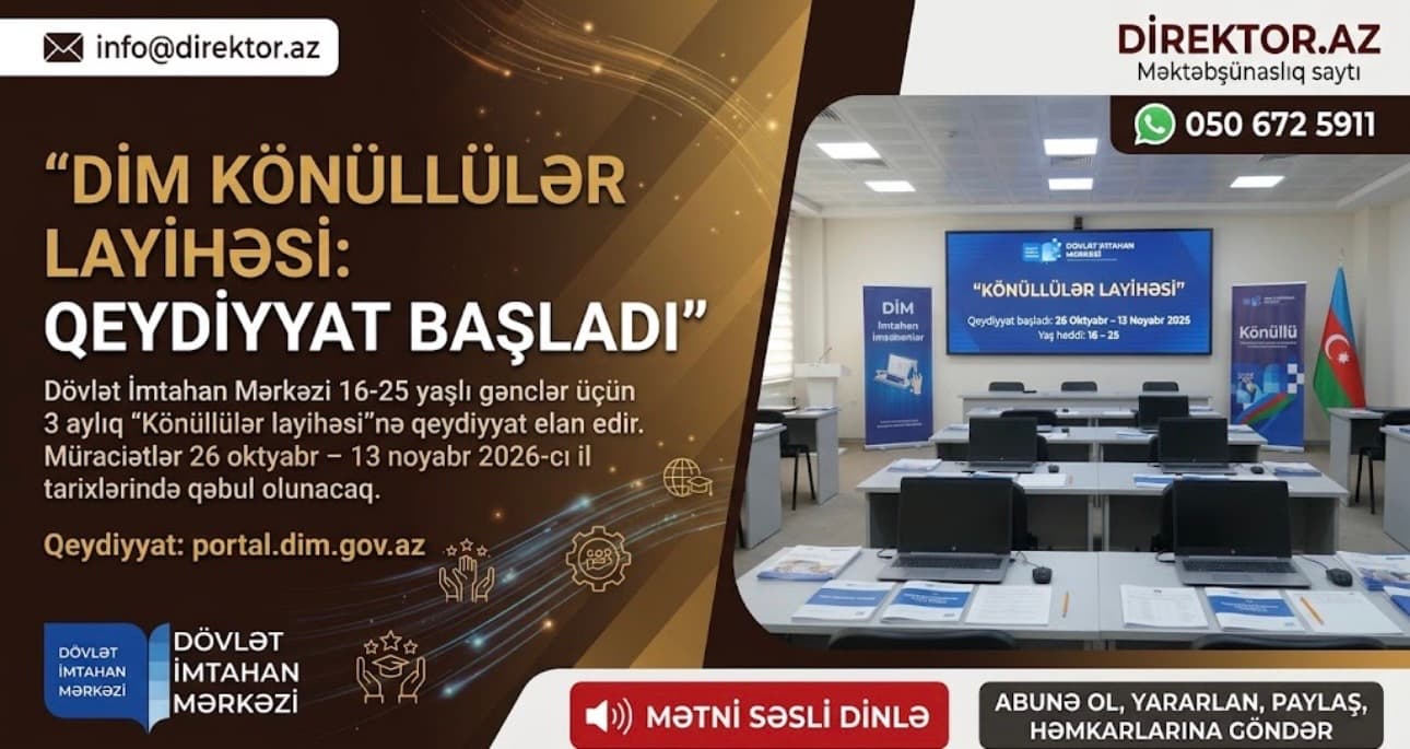 DİM üçüncü “Könüllülər layihəsi”nə start verir
