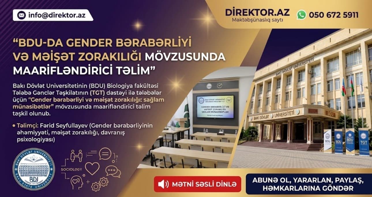 BDU tələbələri gender bərabərliyi ilə bağlı maarifləndirilib