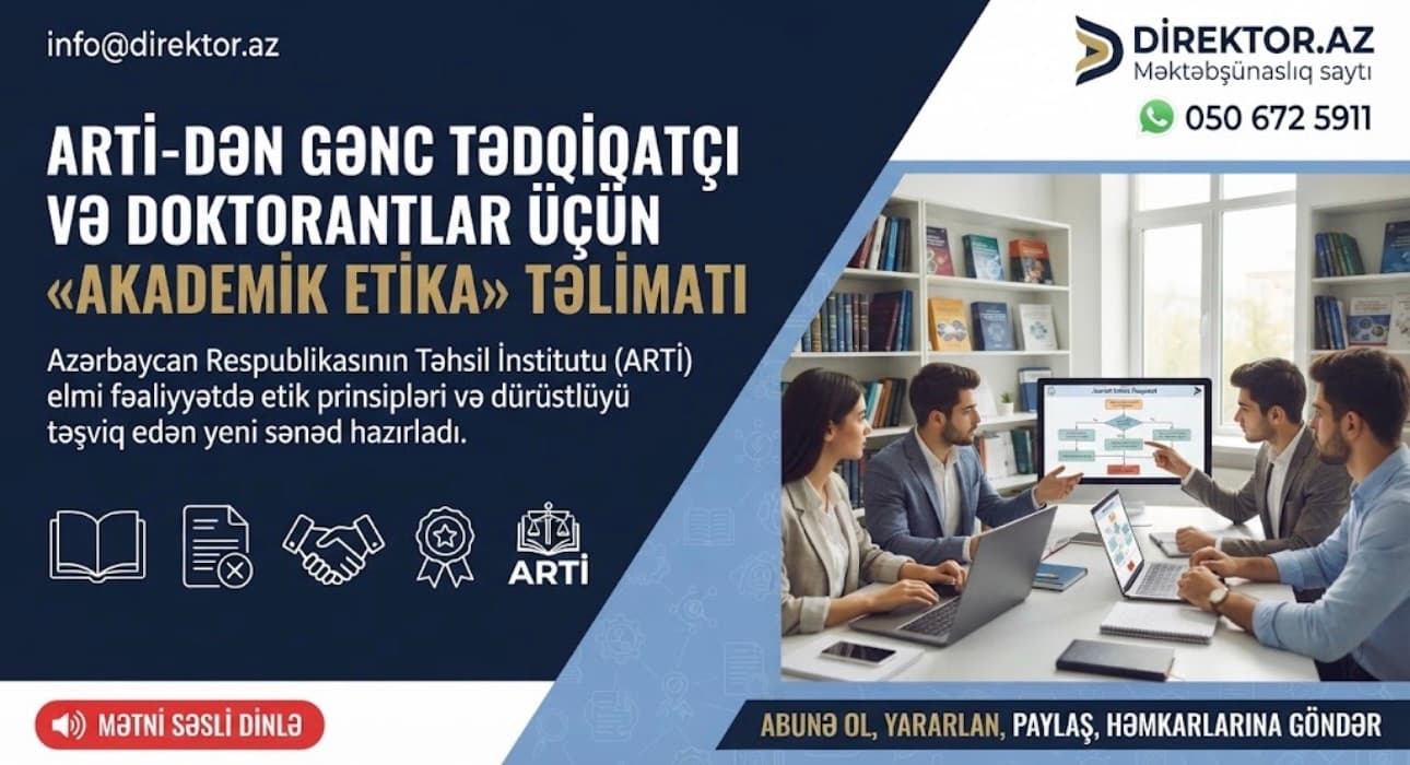 Təhsil İnstitutu “Akademik etika” mövzusunda təlimat sənədi hazırlayıb