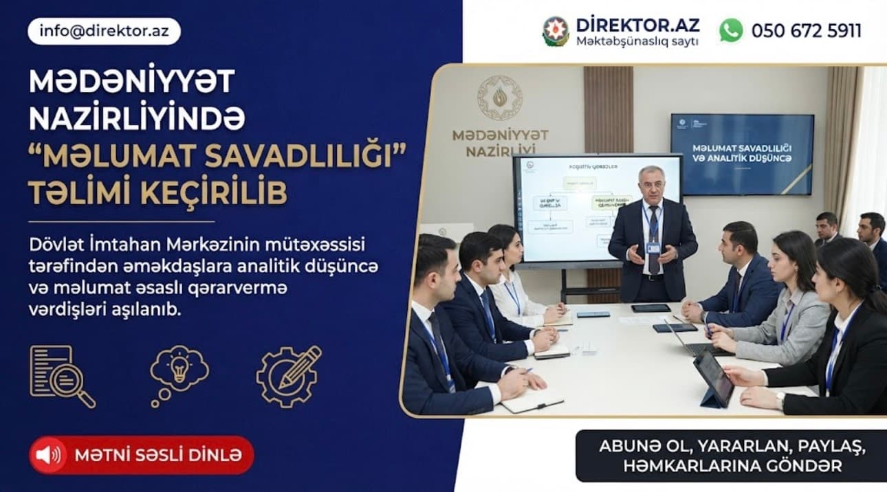 DİM Mədəniyyət Nazirliyinin əməkdaşları üçün təlim keçirib