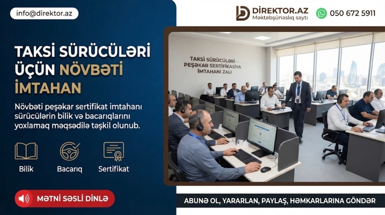 DİM taksi sürücüləri üçün test imtahanı keçirəcək